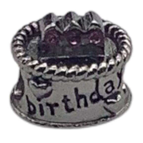 Happy Birthday Cake Charm Bead Fit for European Style Chain Bracelet Unisex Pink - Picture 6 of 7